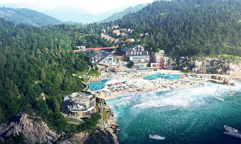 仙叠岩景区（大沙岙）人行天桥圆满完工！山海之间架起灵动“彩虹”